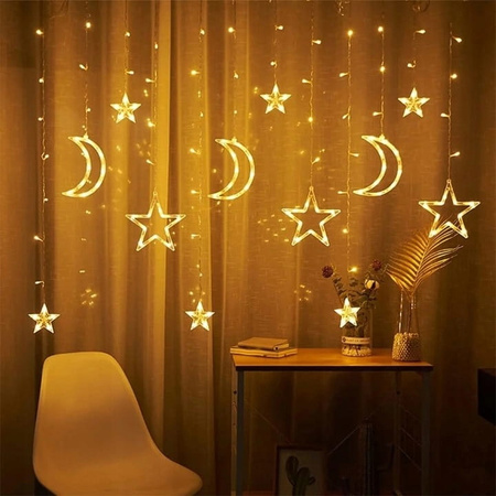 KURTYNA ŚWIETLNA LED LAMPKI ZEWNETRZNA 4M NA OKNO WEWNETRZNA BALKON