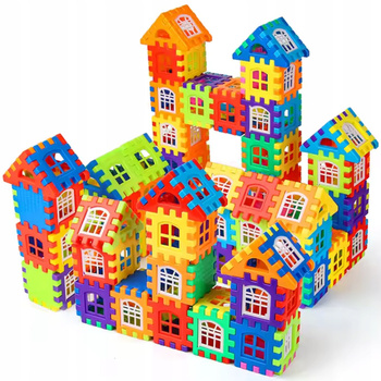 KLOCKI KONSTRUKCYJNE EDUKACYJNE ZESTAW KLOCKÓW PUZZLE DLA DZIECI 100 PUZZLI