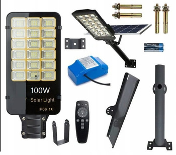 LAMPA ULICZNA LED SOLARNA 100W PRZEMYSLOWA 20 Ah