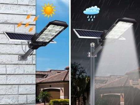LAMPA ULICZNA LED SOLARNA 100W - PRZEMYSŁOWY MODEL Z BATERIĄ 20 Ah