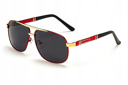 Okulary Przeciwsłoneczne Męskie PILOTKI UV400 KAT. UV 3 AVIATOR ETUI