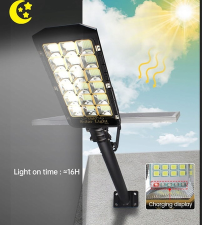 LAMPA ULICZNA LED SOLARNA 100W - PRZEMYSŁOWY MODEL Z BATERIĄ 20 Ah