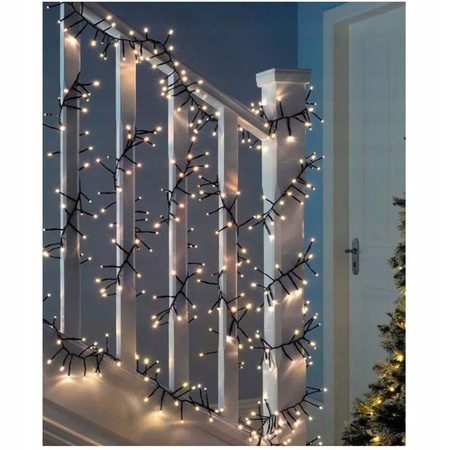 LAMPKI CHOINKOWE 100LED BIAŁE CIEPŁE FLASH WEWNĘTRZNE 9m 8 funkcji
