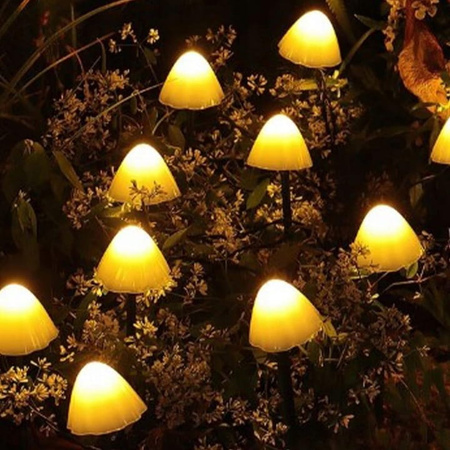 ŚWIETLNE GRZYBKI: LAMPKI SOLARNE GRUNTOWE - CIEPŁE 5M 10 LED