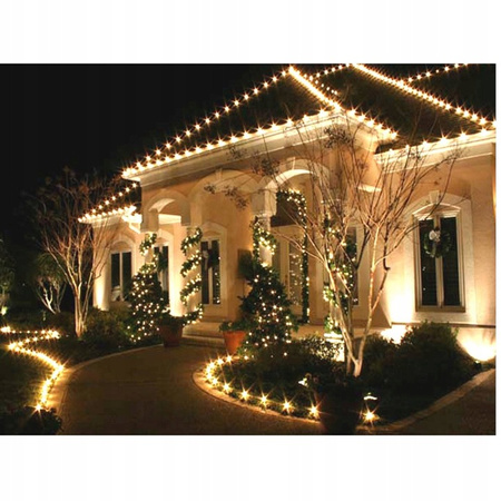 LAMPKI CHOINKOWE 100LED BIAŁE CIEPŁE FLASH WEWNĘTRZNE 9m 8 funkcji