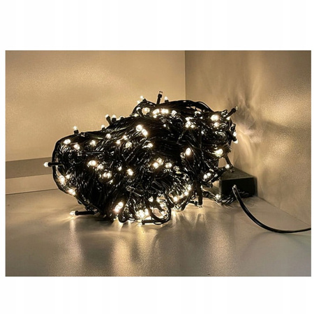 LAMPKI CHOINKOWE 100LED BIAŁE CIEPŁE FLASH WEWNĘTRZNE 9m 8 funkcji