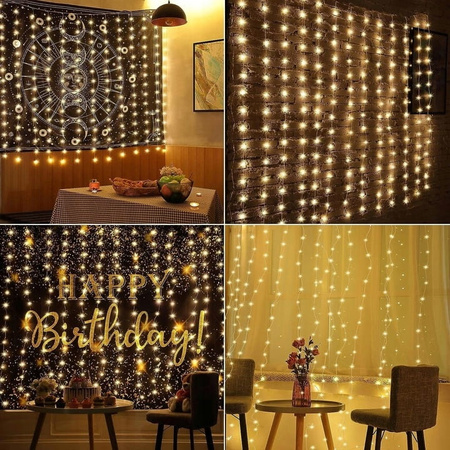 lampki led drucik kurtyna 300 led zewnetrzna wewnetrzna USB NA PRAD