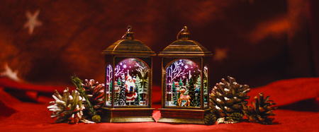 LAMPION LATARENKA LED OZDOBA ŚWIĄTECZNA LED RENIFER BOŻE NARODZENIE