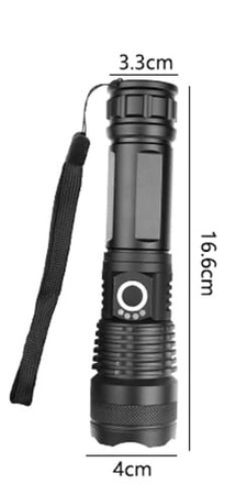 BARDZO MOCNA Latarka Taktyczna LED CREE XHP50 1 km
