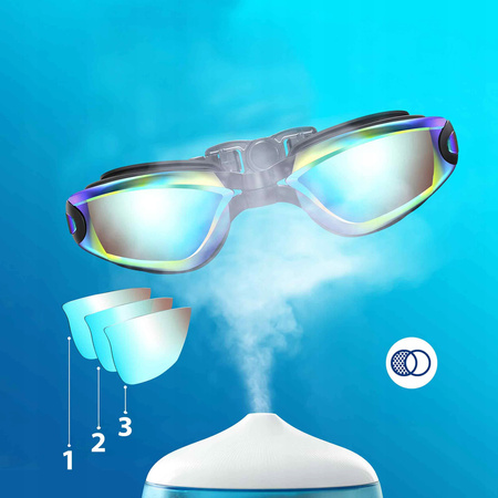 Okulary do Pływania Pływackie na Basen ANTI-FOG Gogle POLARYZACJA Filtr UV