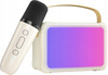 PRZENOSNY GŁOŚNIK BLUETOOH KARAOKE + 2 MIKOROFONY PANEL LED PODŚWIETLENIE