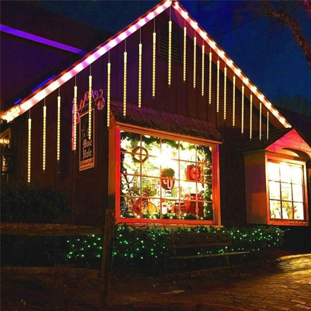 SOPLE METEORYTY 50CM 8 SOPLI SPADAJĄCY ŚNIEG OZDOBA BOŻE NARODZENIE CIEPŁE