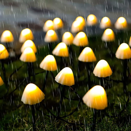 ŚWIETLNE GRZYBKI: LAMPKI SOLARNE GRUNTOWE - CIEPŁE 5M 10 LED