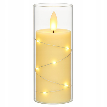 ŚWIECA LED DEKORACYJNA EFEKT PŁOMIENIA ŚWIECZKA WKŁAD BATERIE 17,5cm 27LED