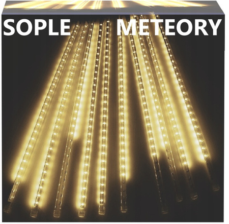 SOPLE METEORYTY 50CM 8 SOPLI SPADAJĄCY ŚNIEG OZDOBA BOŻE NARODZENIE CIEPŁE
