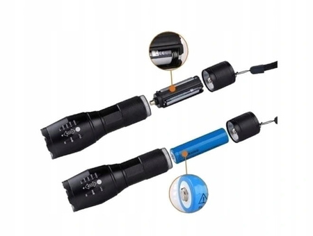2 x Latarka Taktyczna LED CREE XM-L T6 i Q5 ZOOM
