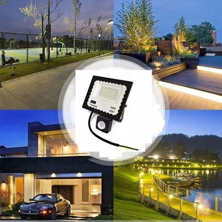 Halogen LED Z CZUJNIKIEM ruchu 30W naświetlacz IP