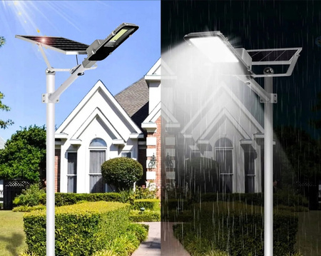LATARNIA OGRODOWA LAMPA SOLARNA NA SŁUP MOCNA 1000W PANEL ULICZNA 264 LED