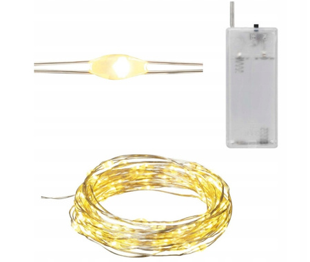 LAMPKI DRUCIKI 50 LED na baterie kolorowe drucik GIRLANDA NA STROIK RGB 5M