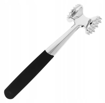 TŁUCZEK DO MIĘSA MŁOTEK DWUSTRONNY METALOWY ROZBIJAK KOTLETÓW SOLIDNY