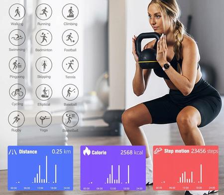 smartwatch DAMSKI IP68 NA BRANSOLECIE ELEGANCKI WODOODPORNY ZEGAREK PREZENT