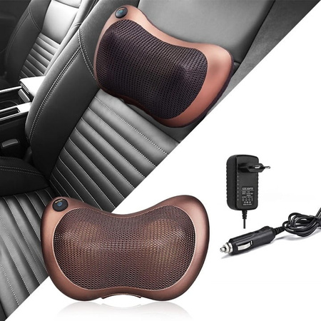 PODUSZKA MASUJĄCA PILOW SHIATSU Z OBROTOWYMI GŁOWICAMI MASAZER KARKU GŁOWY