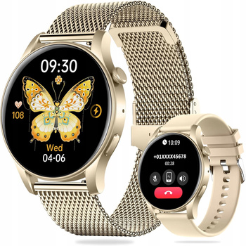 KOBIECY SMARTWATCH DLA DZIEWCZYNY PREZENT AMOLED BRANSOLETA SILIKON SMART