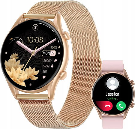 smartwatch DAMSKI IP68 NA BRANSOLECIE ELEGANCKI WODOODPORNY ZEGAREK PREZENT
