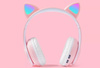 SŁUCHAWKI NAUSZNE LED KOCIE USZY IDEALNE NA PREZENT DLA DZIECKA DZIECI