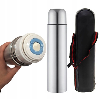 TERMOS STALOWY 0,5L POKROWIEC 500ML KUBEK TERMICZNY TURYSTYCZNY NA KAWE