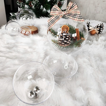 ZESTAW BOMBEK AKRYLOWYCH 10x OTWIERANE 8CM BOMBKI PRZEŹROCZYSTE