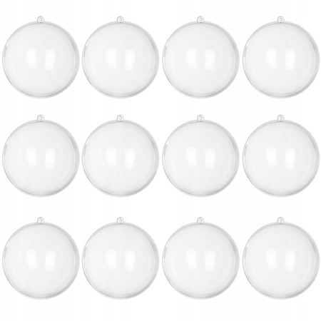 ZESTAW BOMBEK AKRYLOWYCH 10x OTWIERANE 8CM BOMBKI PRZEŹROCZYSTE