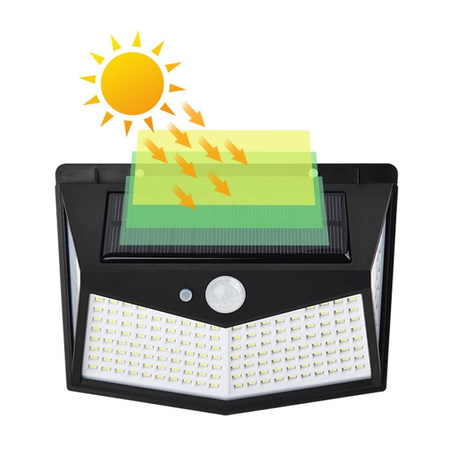 LAMPA SOLARNA 64W CZUJNIK RUCHU ZMIERZCHU 212 LED