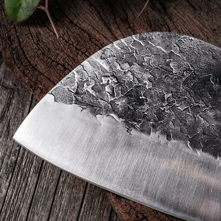 NÓŻ SZEFA KUCHNI RĘCZNIE KUTY STAL NIERDZEWNA CHROMOWANA 30CM TASAK