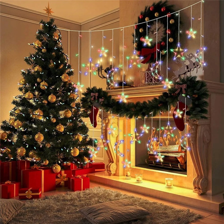 GIRLANDA LED NA BOŻE NARODZENIE RGB DŁUGA 400cm RGB NA BALKON OKNO