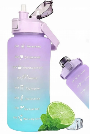 BIDON NA WODĘ SPORTOWY BUTELKA SPORTOWA 2L ZE SŁOMKĄ TRITAN motywacyjna