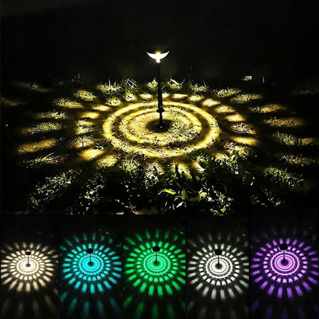 LAMPKA OGRODOWA SOLARNA WBIJANA LED MOZAIKA RGB LAMPA DEKORACYJNA 2 SZTUKI