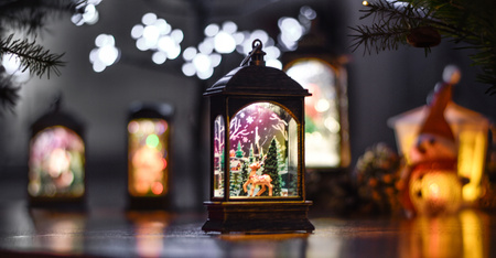 LAMPION LATARENKA LED OZDOBA ŚWIĄTECZNA LED RENIFER BOŻE NARODZENIE