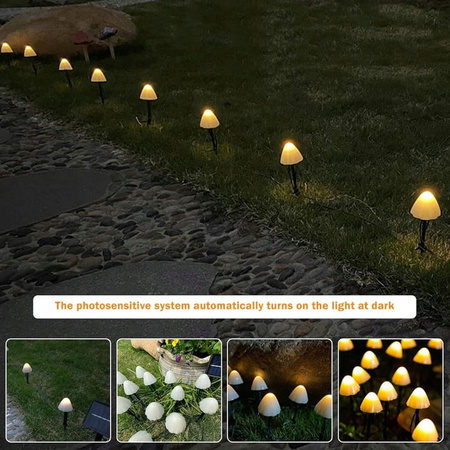 ŚWIETLNE GRZYBKI: LAMPKI SOLARNE GRUNTOWE - CIEPŁE 5M 10 LED