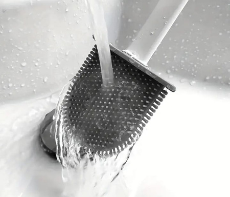 SZCZOTKA DO WC GLAMOUR SILIKONOWA DO TOALETY PŁASKA TOALETOWA 2W1