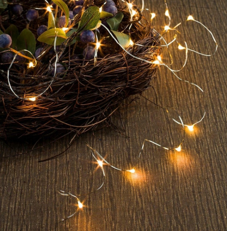 LAMPKI DRUCIKI 50 LED na baterie kolorowe drucik GIRLANDA NA STROIK RGB 5M