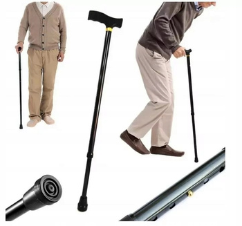 LEKKA LASKA INWALIDZKA ORTOPEDYCZNA ALUMINIOWA SENIORA REGULOWANA