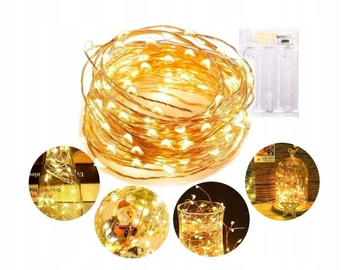 LAMPKI DRUCIKI 50 LED na baterie kolorowe drucik GIRLANDA NA STROIK RGB 5M