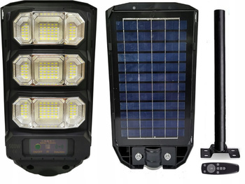 LAMPA SOLARNA LED ULICZNA ZEWNĘTRZNA MOCNA 500W LATARNIA OGRODOWA ELEWACJA