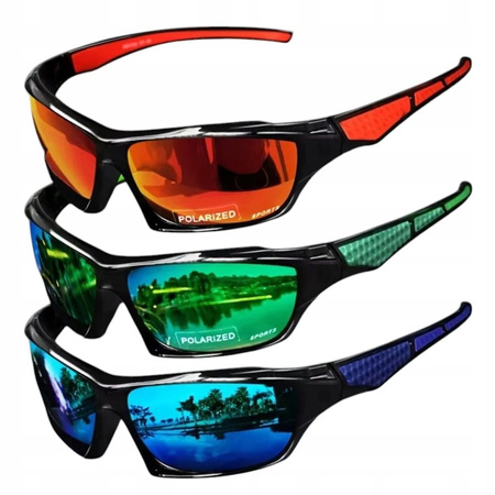 OKULARY ROWEROWE SPORTOWE PRZECIWSŁONECZNE MĘSKIE UV400 KAT.2 POLARYZACJA