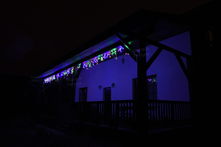 KURTYNA ŚWIETLNA 11M SOPLE 300 LED MULTI + FLASH sople hermetyczny kabel