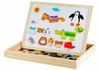 TABLICA DREWNIANA DLA DZIECI MAGNESY 130 SZTUK MARKER EDUKACYJNA