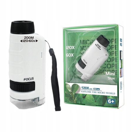 MIKROSKOP EDUKACYJNY DLA DZIECI 120X PRZENOŚNY NA PREZENT LED NAUKOWY COIL