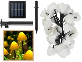 ŚWIETLNE GRZYBKI: LAMPKI SOLARNE GRUNTOWE - CIEPŁE 5M 10 LED