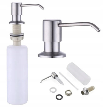 DOZOWNIK DO PŁYNU DO ZLEWOZMYWAKA DO MYDŁA SREBRNY